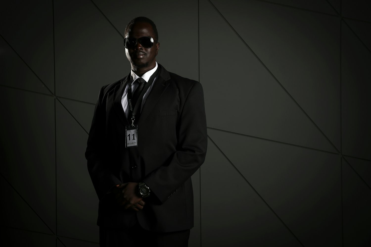 Uniformed security officer on duty